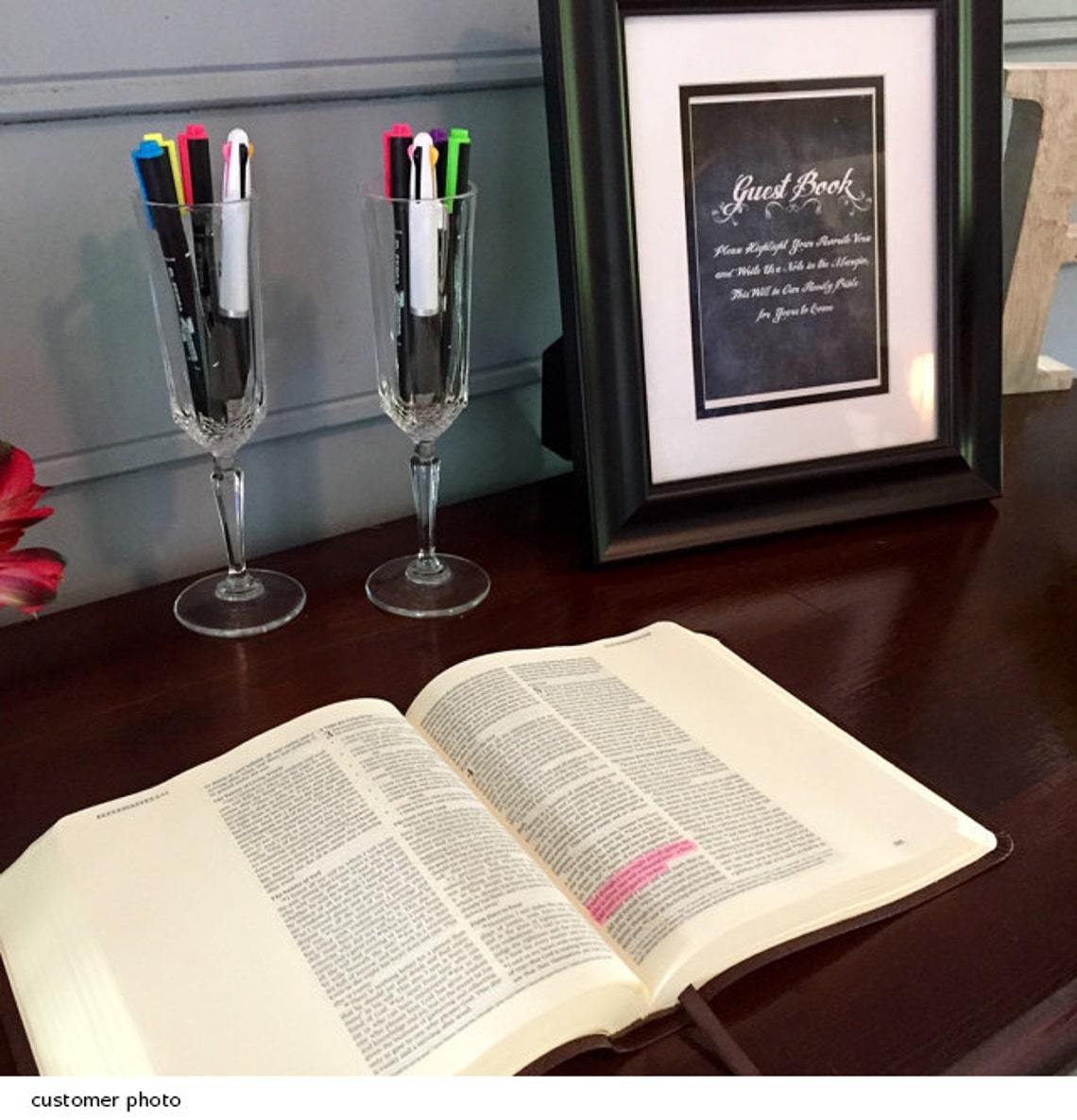 Wedding Bible Guest Book Instruction Sign Printable File Etsy