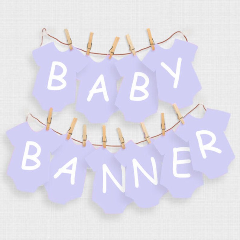 Printable Baby Shower Decorations Lavender Baby One Piece | Etsy