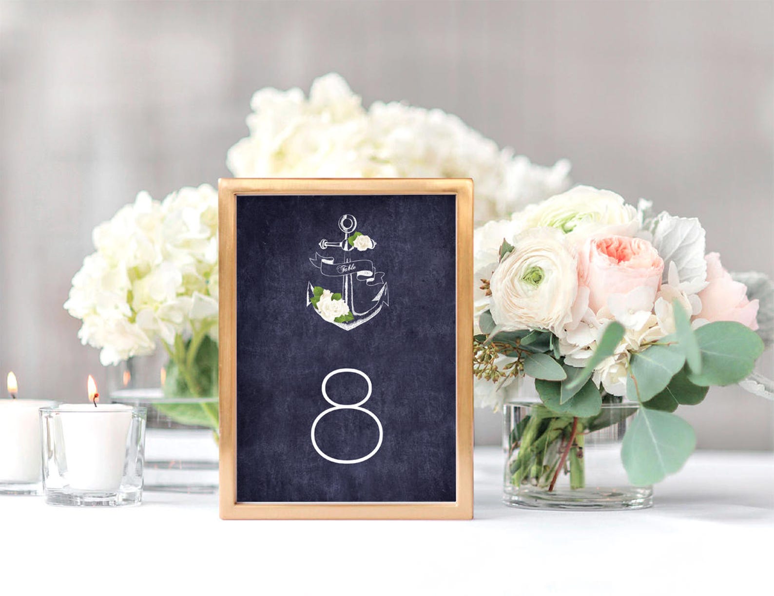Printable Nautical Wedding Table Numbers Instant Download | Etsy