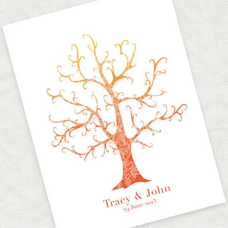 thumbprint wedding tree personalised