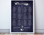 nautical wedding seating chart anchors away reception seating plan printable faux chalkboard roses floral sea beach alphabetical or by table