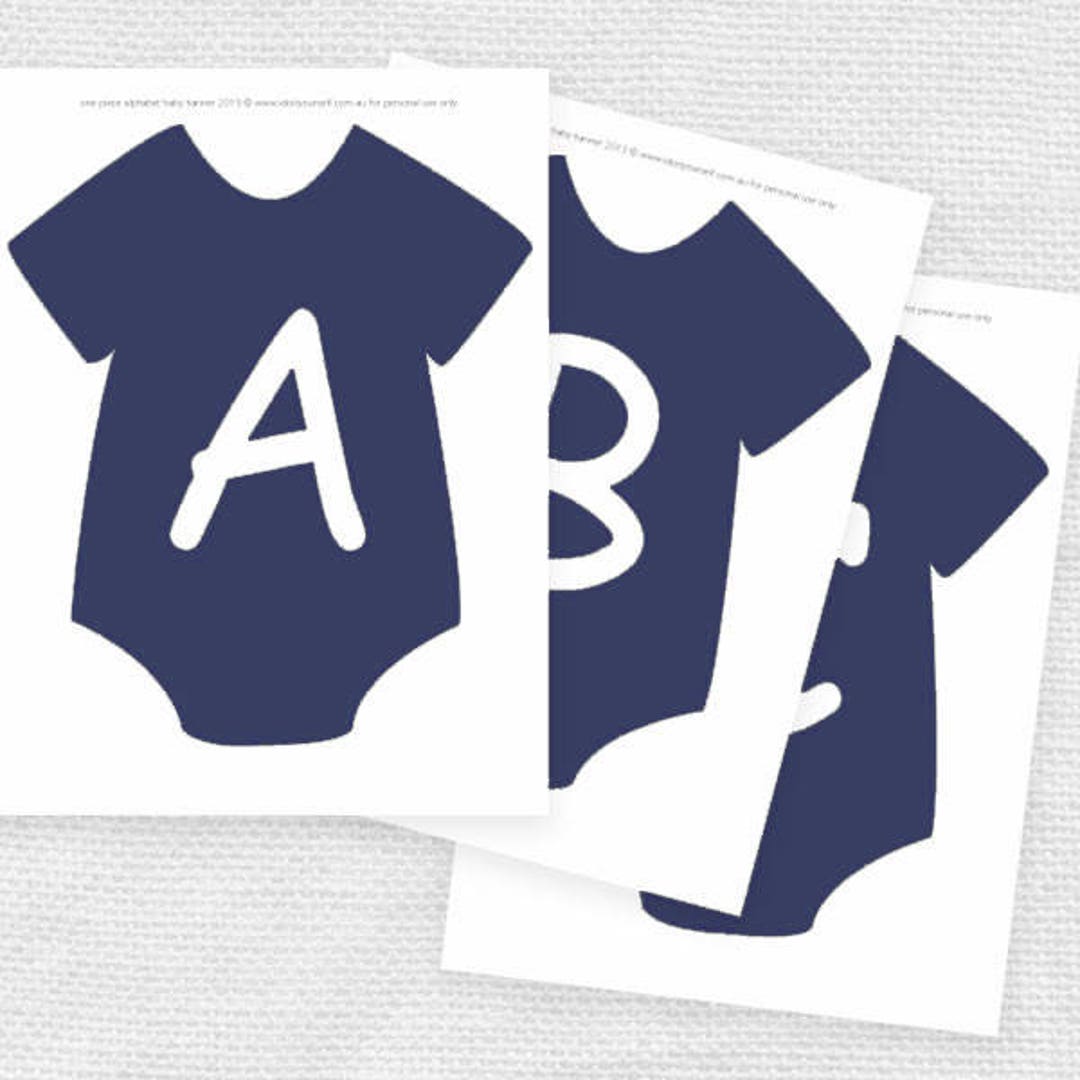 Navy Blue Baby Shower Decorations Alphabet Banner, Printable Download ...