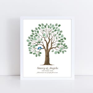 Libro de visitas de boda personalizado en forma de árbol: árbol con huellas dactilares IMPRIMIBLE estilo roble antiguo para bodas rústicas, aniversarios o fiestas de jubilación