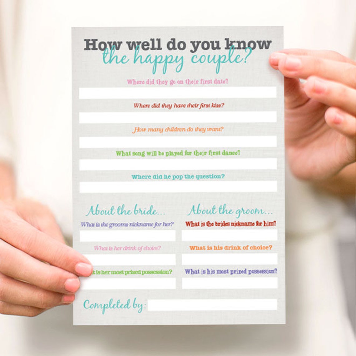 How Well Do You Know the Happy Couple Bridal Shower Game - Etsy