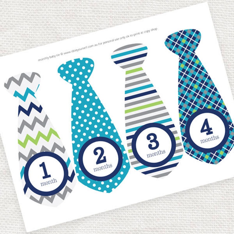 Printable Monthly Baby Stickers Month Baby Boy Photo Stickers | Etsy