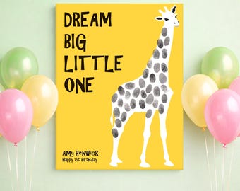 Giraffe Fingerprint Guest Book – Baby Shower Poster