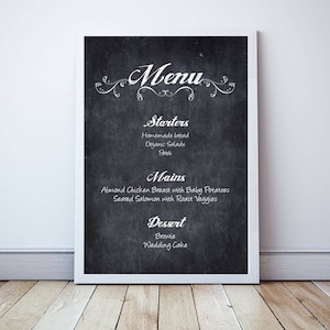 Große Tafel Hochzeit Menüschild - druckbare Datei - zum Ausdrucken - für Ihre individuelle Tafel oder den Tafeln - rustikale Hochzeitsdeko