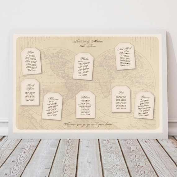 Travel Themed Wedding Seating Chart