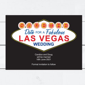 Biglietto d'invito per matrimonio a Las Vegas, stampabile, con data di scadenza, invito per compleanno a Las Vegas - file PDF scaricabile immediatamente - destinazione casinò modificabile USA America