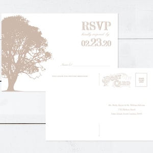 oak tree wedding invitation digital rustic woodland forest nature outdoors PRINTABLE engagement invite, elegant traditional, diy file image 5