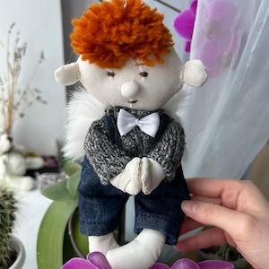 Textile angel, angel doll, handmade doll, guardian angel, fabric doll, spiritual gift, handmade angel, collectible doll, home decor doll