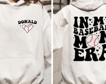 Custom Baseball Mom Kids Name On Sweatshirt, Game Day Baseball Mama Outfit