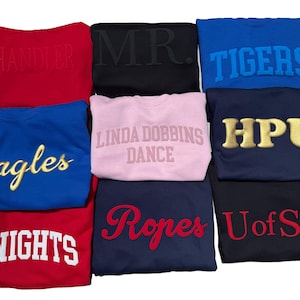 Custom Puff Print Sweatshirt, Personalized Team Name School Spirit Mascot Shirt image 4