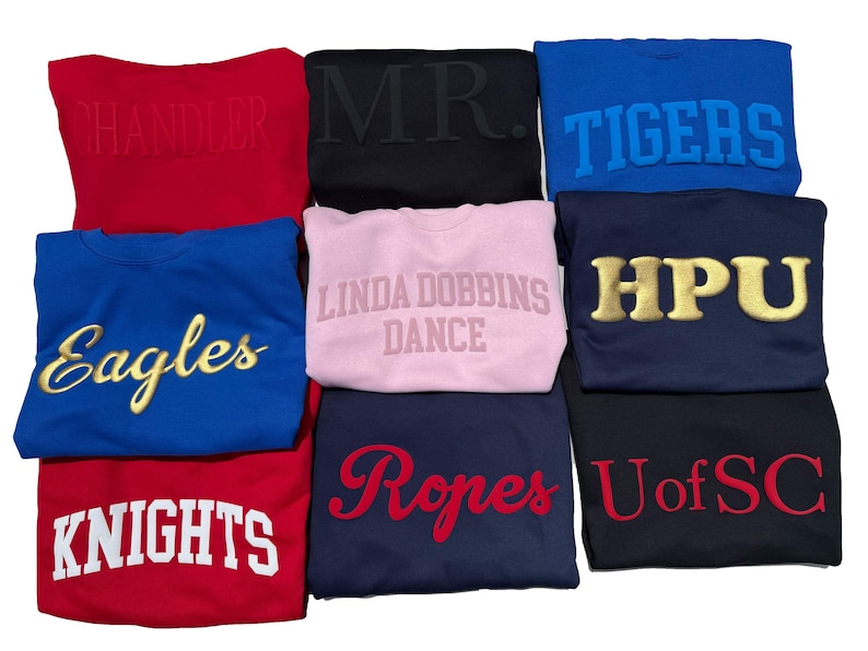 Custom Puff Print Sweatshirt, Personalized Team Name School Spirit Mascot Shirt image 4