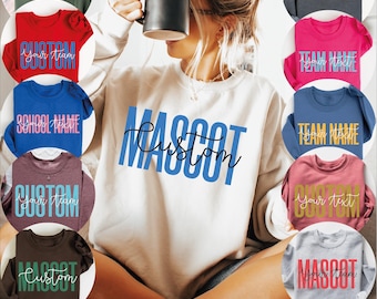 Custom Football School Spirit Sweatshirt, Game Day Shirt, Favorite School Team Mascot Shirt, Back To School, Team School Spirit Shirt,