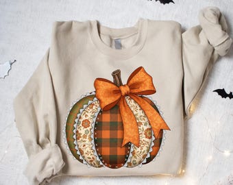 Pumpkin Lace Sweatshirt, Pumpkin Season Shirt, Womens Pumpkin Shirt, Thanksgiving Pumpkin Shirt, Pumpkin Patch Shirt, Fall Vibes Shirt
