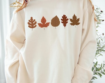 Fall Leaves Sweatshirt, Womens Autumn Gift, Cozy Season Shirt, Retro Autumn Sweatshirt, Pumpkin Season, Fall Leaves Shirt, Pumpkin Shirt