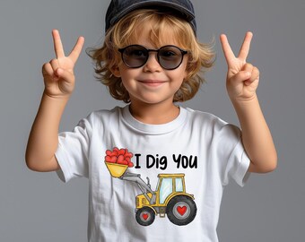 Funny Kids Valentines Day Sweatshirt, I Dig You, Boys Valentine Shirt, Toddler XOXO Outfit