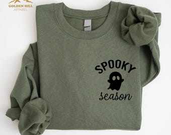Cute Halloween Ghost Sweatshirt, Spooky Season Sweatshirt, Ghost Shirt, Halloween Party Tee, Cute Halloween Womens Gift, Cool Fall Gift