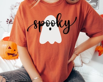 Halloween Ghost Boo Shirt, Spooky Ghost Sweatshirt, Spooky Season Sweatshirt, Womens Halloween Gift, Cool Fall Gift, Boo Halloween Shirt