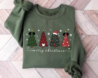 Disney Merry Christmas Sweatshirt : Disneyland Holiday Shirt, Mickey & Minnie Xmas Sweater