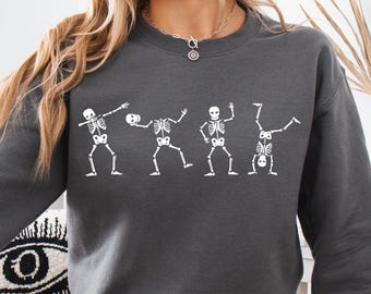 Dancing Skeleton Shirt, Cute Halloween Skeleton Sweatshirt, Funny Skeleton Gift, Cool Gift For Halloween, Halloween Party Sweatshirt