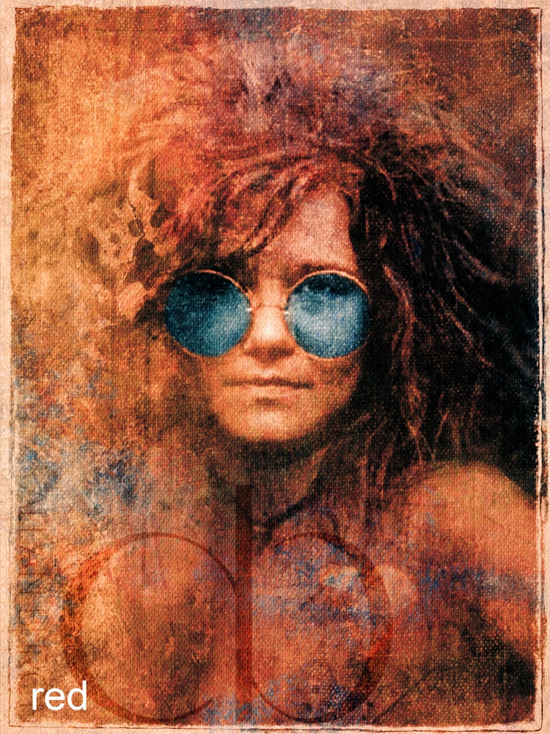 Janis Joplin Limited Edition Print 11 x 17 Red