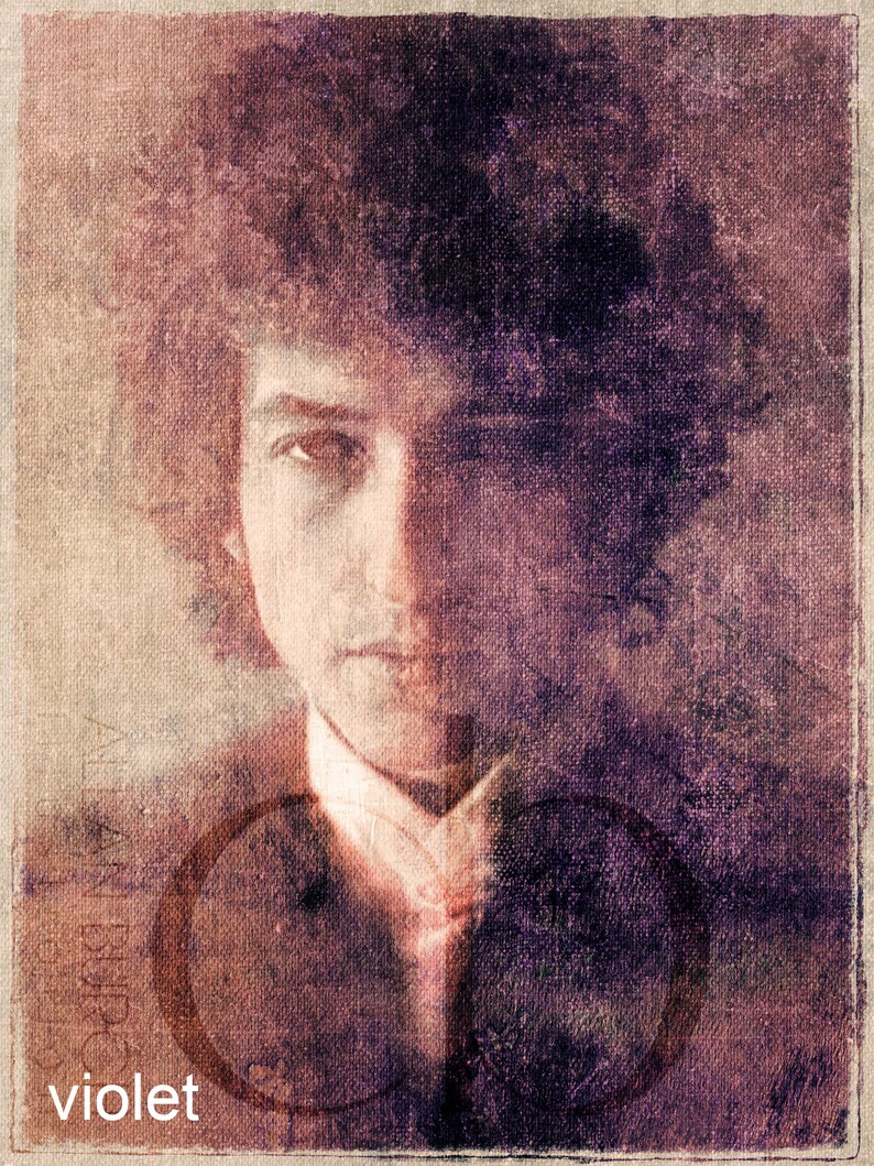 Bob Dylan Limited Edition Giclee Print 16 x 20 Purple