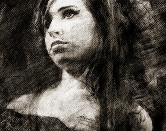 Amy Winehouse - Limitierte Auflage Druck 8,5 x 11
