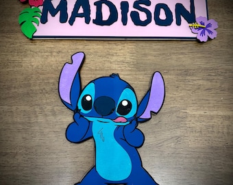 Personalized Stitch Theme Door / Wall Hanger: Handmade Bedroom Decor