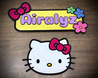 Personalized Hello Kitty Door Hanger: Handmade Bedroom Decor