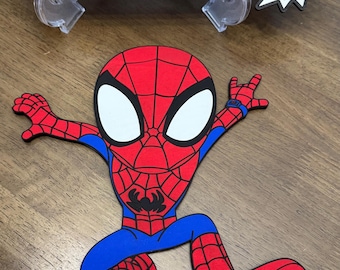 Personalized Spiderman Door Hanger, Handmade Kids Room Wall Decor