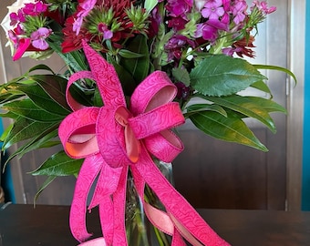 Set of 3 Pink Mini bows for gifts, tree ornaments, and decoration