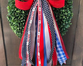 250th anniversary patriotic ribbon set (wreath not included)