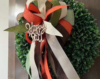 Happy Fall bow for wreaths, lanterns,  or gifts