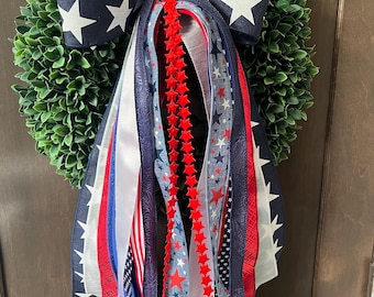 Stars and Stripes patriotic ribbon set (wreath not included)