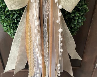 Neutral with Lace ribbon set (wreath not included)