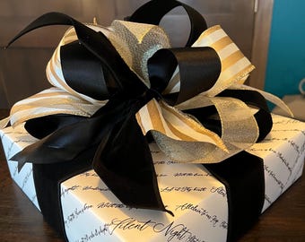 Silent Night Reusable Christmas Gift Box; Pre-Wrapped Box