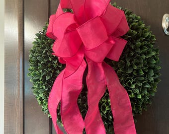 Pretty in Hot Pink bow for wreaths, garland, swags, or lanterns