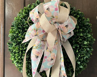 Floral bow for wreaths, lanterns,  or gifts; summer flower bow
