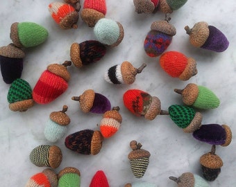 Odd Acorns from recycled fabrics