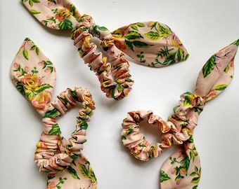 Spring cotton Rifle Paper Co floral Scrunchie Hair Ties