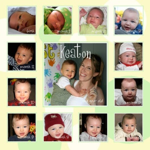 Baby's First Year Photo Collage Design, boy or girl DIGITAL FILE image 5