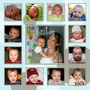 Baby's First Year Photo Collage Design, boy or girl DIGITAL FILE image 3