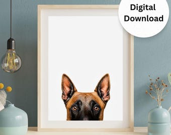 Descarga digital de arte mural de pastor belga malinois