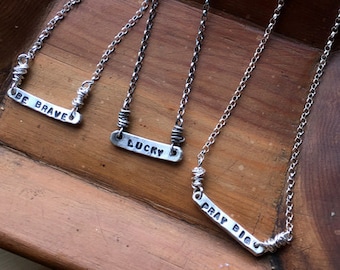 Gepersonaliseerde handtekening Sterling Zilveren WOORD Ketting