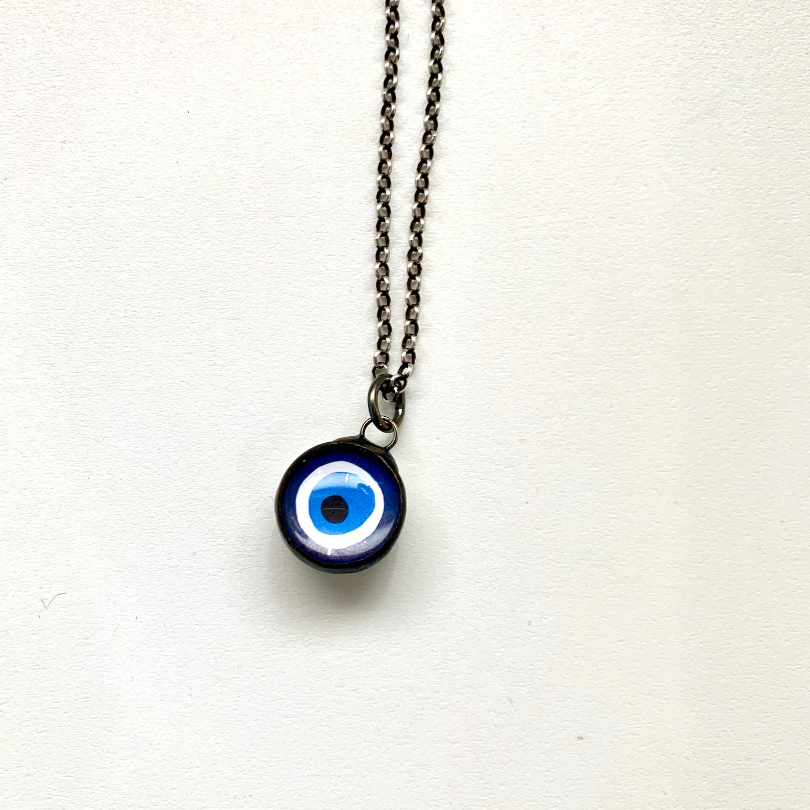 Original Art Evil Eye Glass Pendant Necklace Etsy