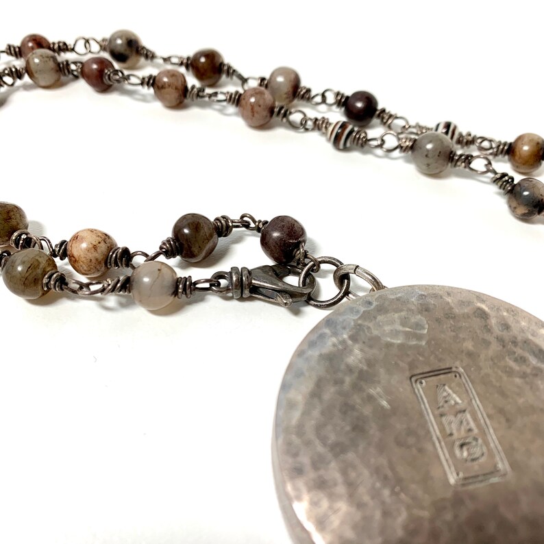 Stunning Agate and Sterling Silver Treasure Box Necklace Etsy