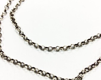 Oxidized Sterling Silver Rolo Chain Necklace for Pendants