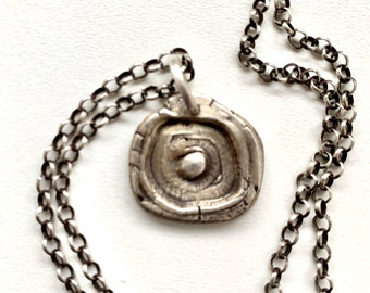 Amulet-serie handgegoten ooghanger sterlingzilveren ketting